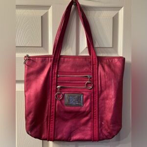 Coach pink poppy tote bag Y2K